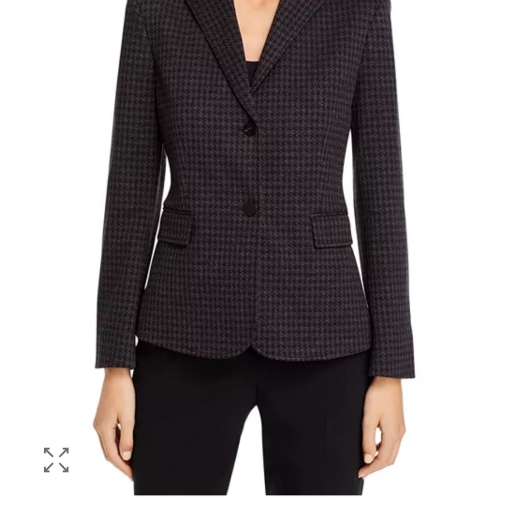 Theory Houndstooth shrunken blazer Dark Gray Checkered Blazer 10 like new
